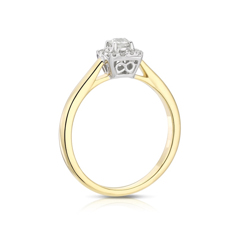 Main Image 3 of The Forever Diamond 18ct Gold 0.25ct Diamond Cushion Halo Ring