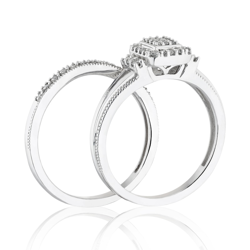 Main Image 2 of Perfect Fit Argentium Silver 0.25ct Total Diamond Bridal Set