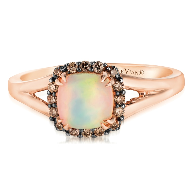 Main Image 1 of 14ct Strawberry Gold Chocolate Opal & Chocolate Diamond Ring