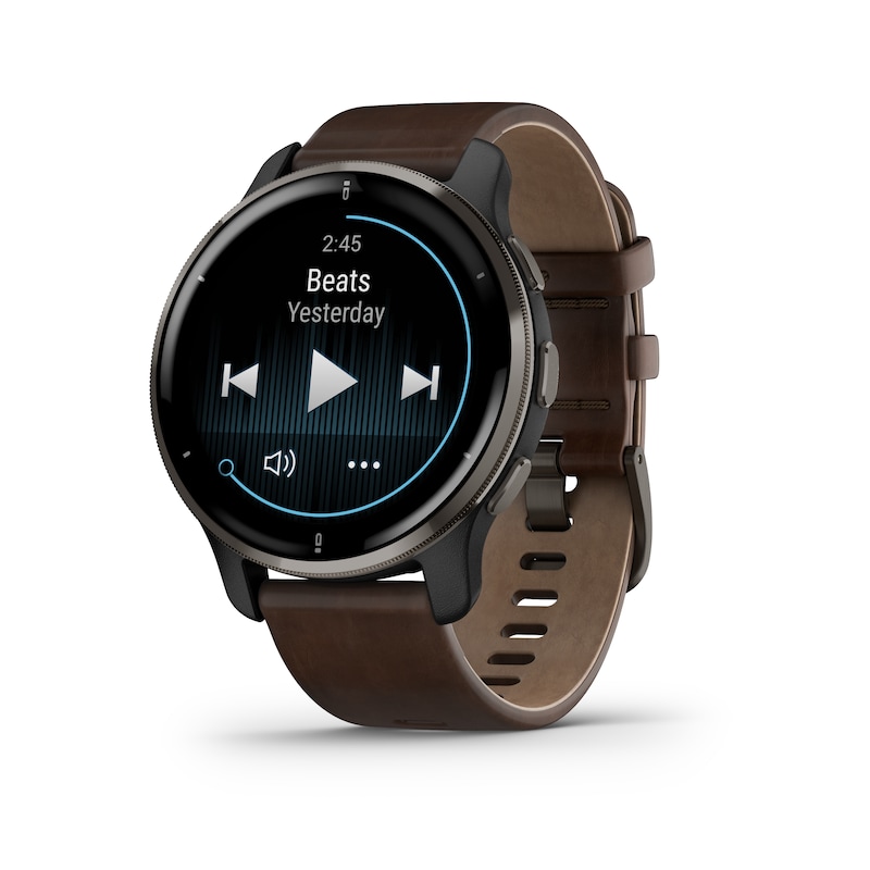 Main Image 3 of Garmin Venu Plus 2 Brown Leather Smartwatch
