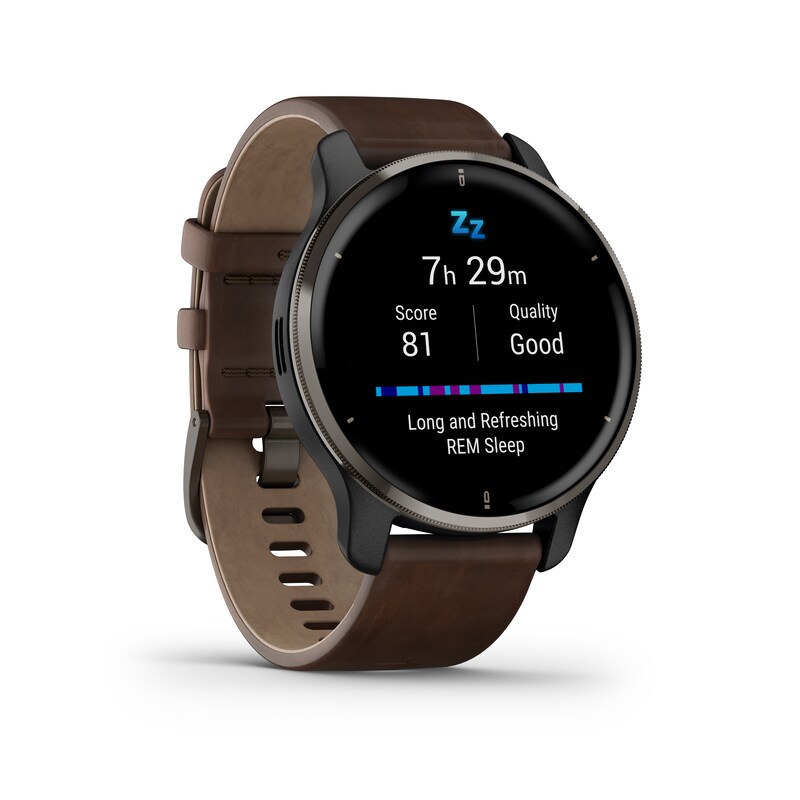 Main Image 7 of Garmin Venu Plus 2 Brown Leather Smartwatch