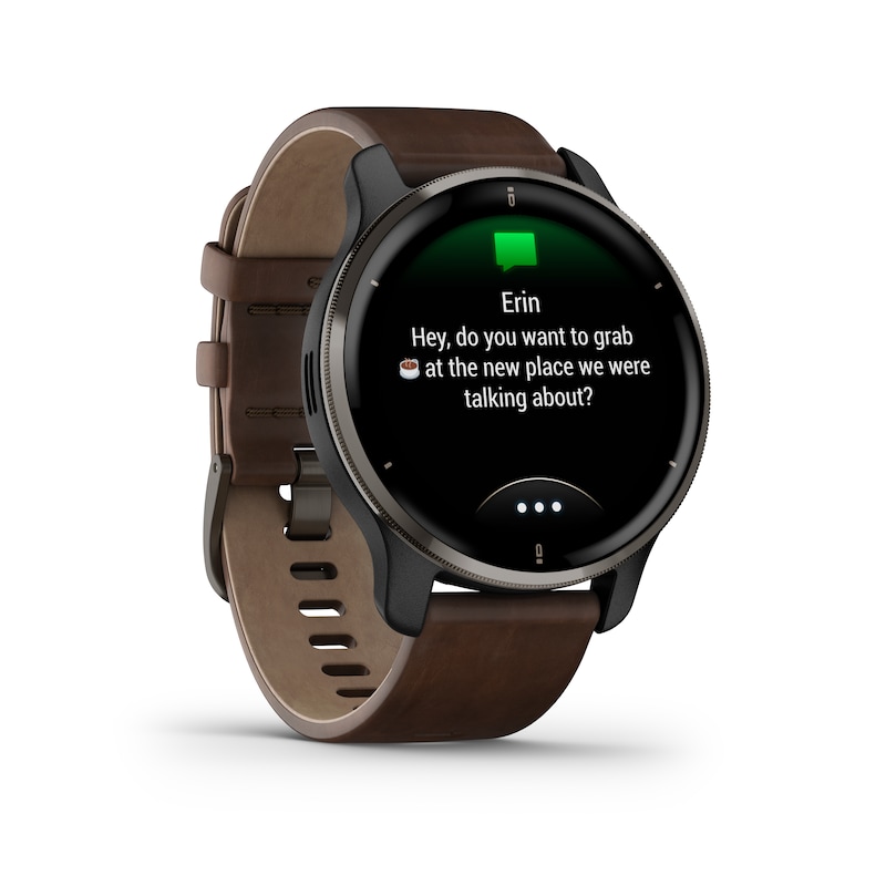 Main Image 8 of Garmin Venu Plus 2 Brown Leather Smartwatch