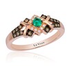 Thumbnail Image 1 of 14ct Strawberry Gold Costa Smeralda Emerald & Diamond Ring