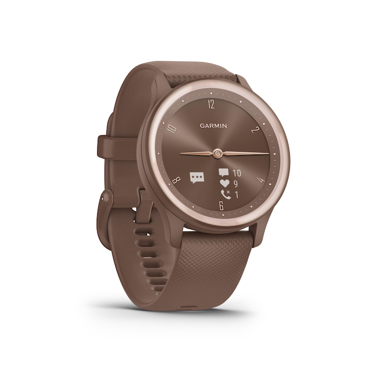 Main Image 7 of Garmin Vivomove Sport Brown Silicone Strap Smartwatch