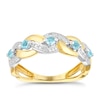 Thumbnail Image 1 of 9ct Yellow Gold Woven Aquamarine & Diamond Eternity Ring