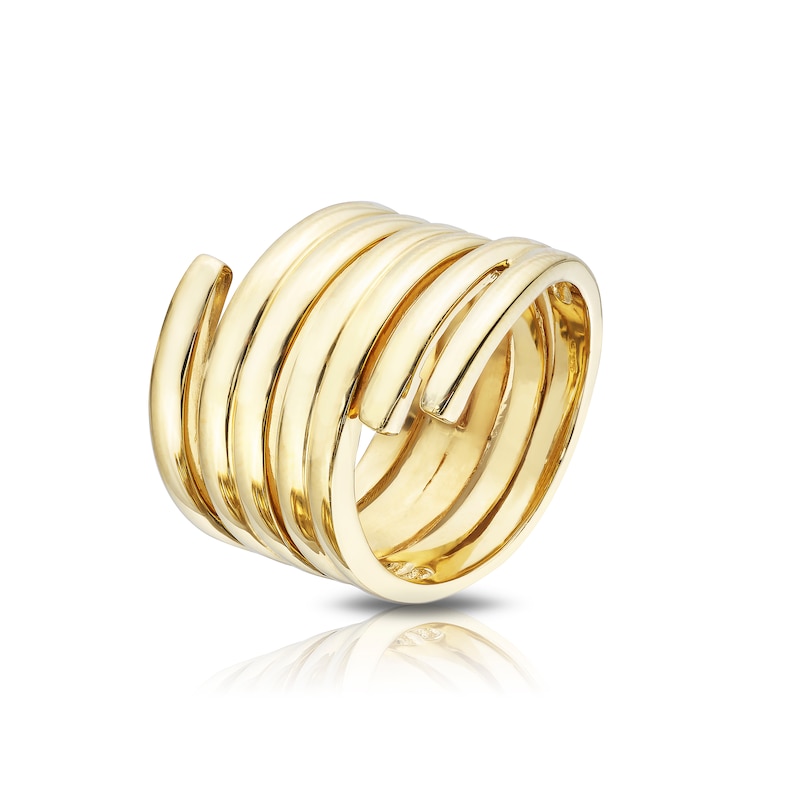 Main Image 1 of Sterling Silver & 18ct Gold Plated Vermeil Coil Wrap Ring