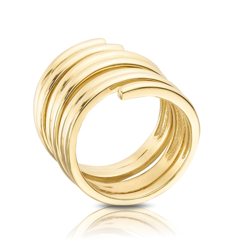 Main Image 2 of Sterling Silver & 18ct Gold Plated Vermeil Coil Wrap Ring