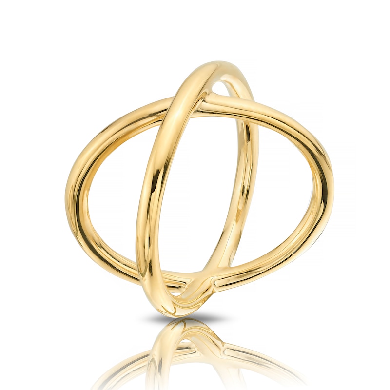 Main Image 1 of Sterling Silver & 18ct Gold Plated Vermeil Crossover Ring