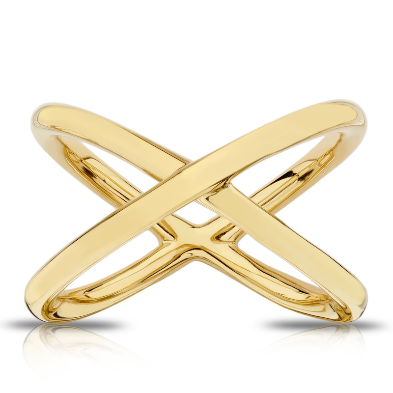 Main Image 3 of Sterling Silver & 18ct Gold Plated Vermeil Crossover Ring