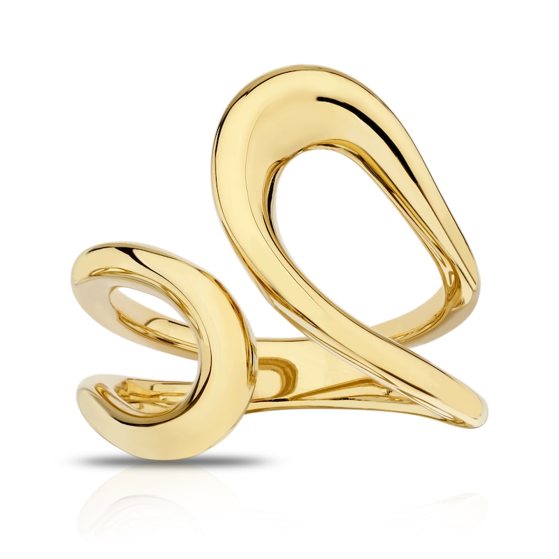 Sterling Silver & 18ct Gold Plated Vermeil Chunky Ring | H.Samuel