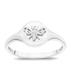 Silver Bee Signet Pinky Ring