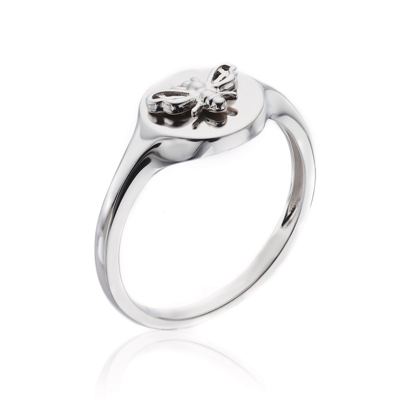 Main Image 2 of Sterling Silver Bee Signet Pinky Ring