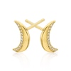 Thumbnail Image 1 of Sterling Silver & 18ct Gold Plated Vermeil 0.05ct Diamond Pavé Stud Earrings
