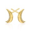 Thumbnail Image 2 of Sterling Silver & 18ct Gold Plated Vermeil 0.05ct Diamond Pavé Stud Earrings