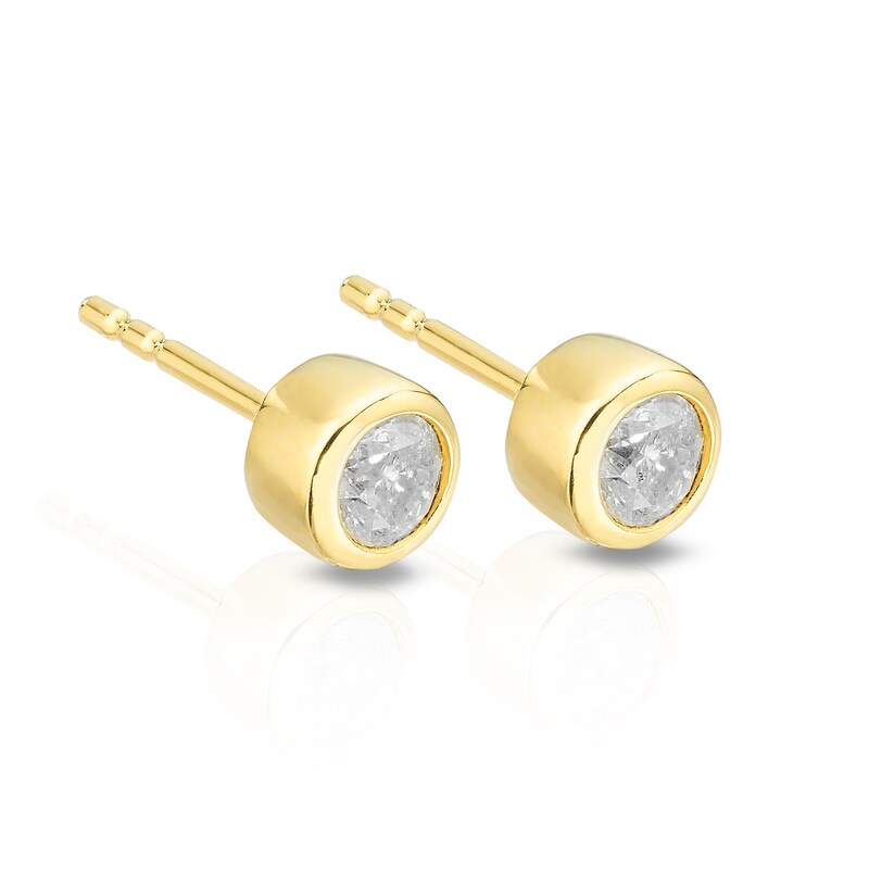 Sterling Silver & 18ct Gold Plated Vermeil 0.33ct Diamond Stud Earrings