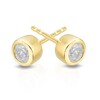Thumbnail Image 2 of Sterling Silver & 18ct Gold Plated Vermeil 0.33ct Diamond Stud Earrings