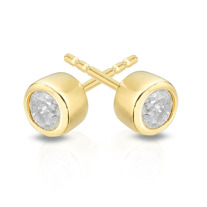 Sterling Silver & 18ct Gold Plated Vermeil 0.33ct Diamond Stud Earrings