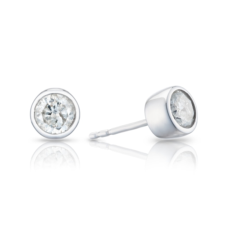 Main Image 1 of Sterling Silver 0.50ct Diamond Stud Earrings