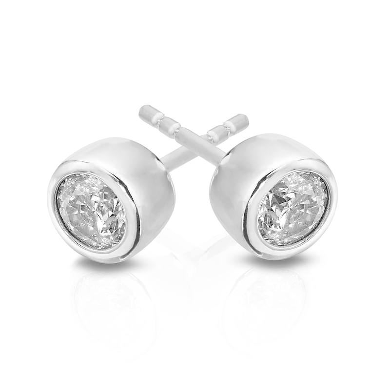 Main Image 2 of Sterling Silver 0.50ct Diamond Stud Earrings