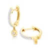 Thumbnail Image 0 of Sterling Silver & 18ct Gold Plated Vermeil 0.12ct Diamond Huggie Hoop Earrings