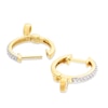 Thumbnail Image 1 of Sterling Silver & 18ct Gold Plated Vermeil 0.12ct Diamond Huggie Hoop Earrings