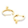 Thumbnail Image 2 of Sterling Silver & 18ct Gold Plated Vermeil 0.12ct Diamond Huggie Hoop Earrings