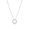 Thumbnail Image 1 of Sterling Silver 0.10ct Diamond Circle Pendant Necklace