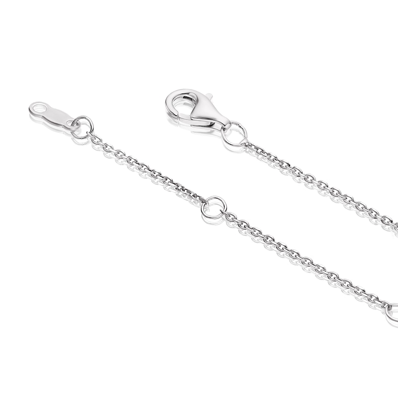 Main Image 4 of Sterling Silver 0.10ct Diamond Circle Pendant Necklace