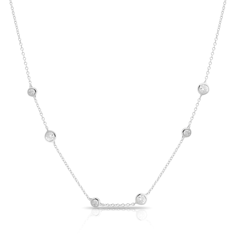 Main Image 1 of Silver 0.33ct Diamond Bezel Multi Necklace