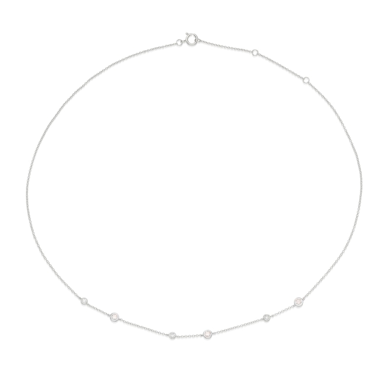 Main Image 2 of Silver 0.33ct Diamond Bezel Multi Necklace