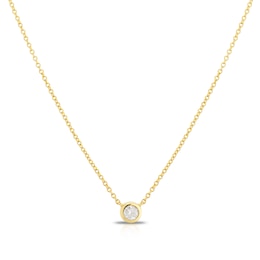 Sterling Silver & 18ct Gold Plated Vermeil 0.10ct Diamond Bezel Necklace
