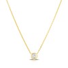 Thumbnail Image 1 of Sterling Silver & 18ct Gold Plated Vermeil 0.20ct Diamond Bezel Necklace