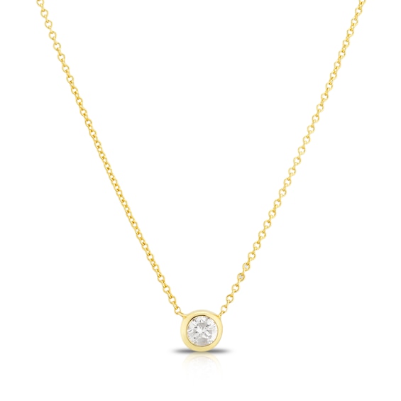 Sterling Silver and 18ct Gold Plated Vermeil 0.20ct Diamond Bezel Necklace