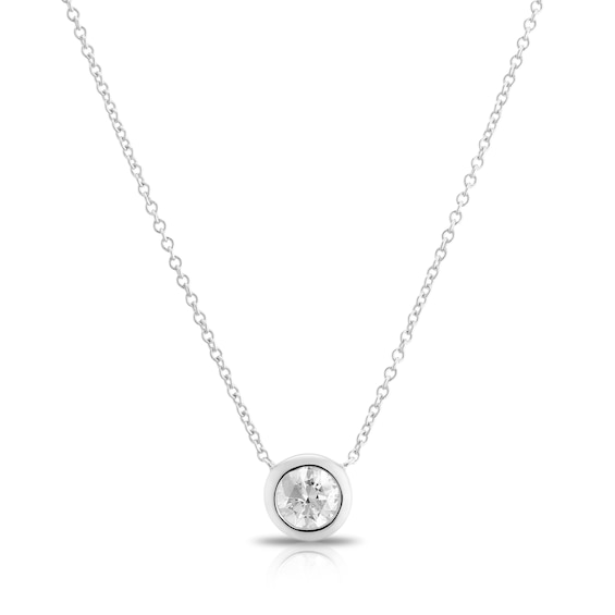 Sterling Silver 0.40ct Diamond Bezel Necklace