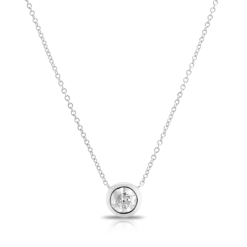 Main Image 1 of Sterling Silver 0.40ct Diamond Bezel Necklace