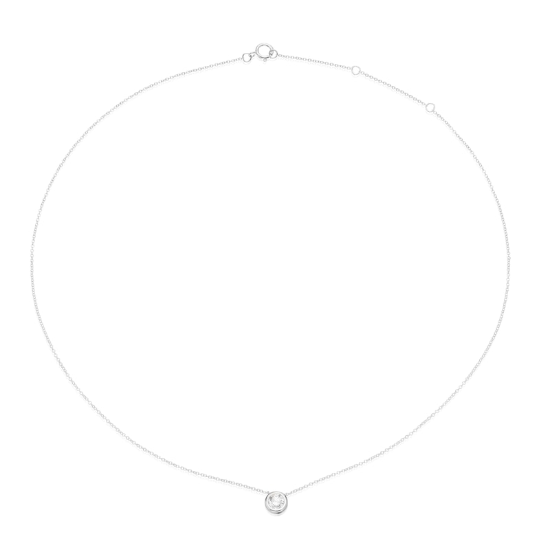 Main Image 2 of Sterling Silver 0.40ct Diamond Bezel Necklace
