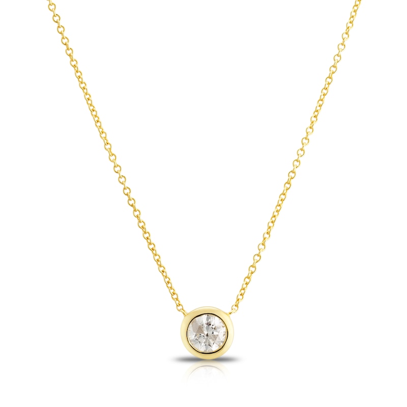 Main Image 1 of Sterling Silver & 18ct Gold Plated Vermeil 0.40ct Diamond Bezel Necklace