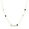 Thumbnail Image 0 of Sterling Silver & 18ct Gold Plated Vermeil 0.10ct Diamond & Sapphire Necklace