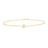 Thumbnail Image 1 of Sterling Silver & 18ct Gold Plated Vermeil 0.10ct Diamond Bezel Bracelet