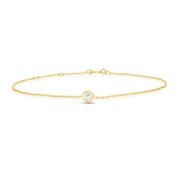 Sterling Silver & 18ct Gold Plated Vermeil 0.10ct Diamond Bezel Bracelet