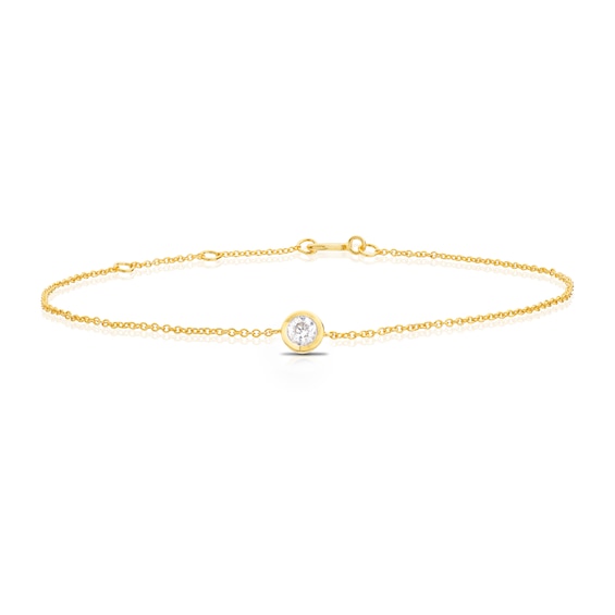 Sterling Silver and 18ct Gold Plated Vermeil 0.10ct Diamond Bezel Bracelet