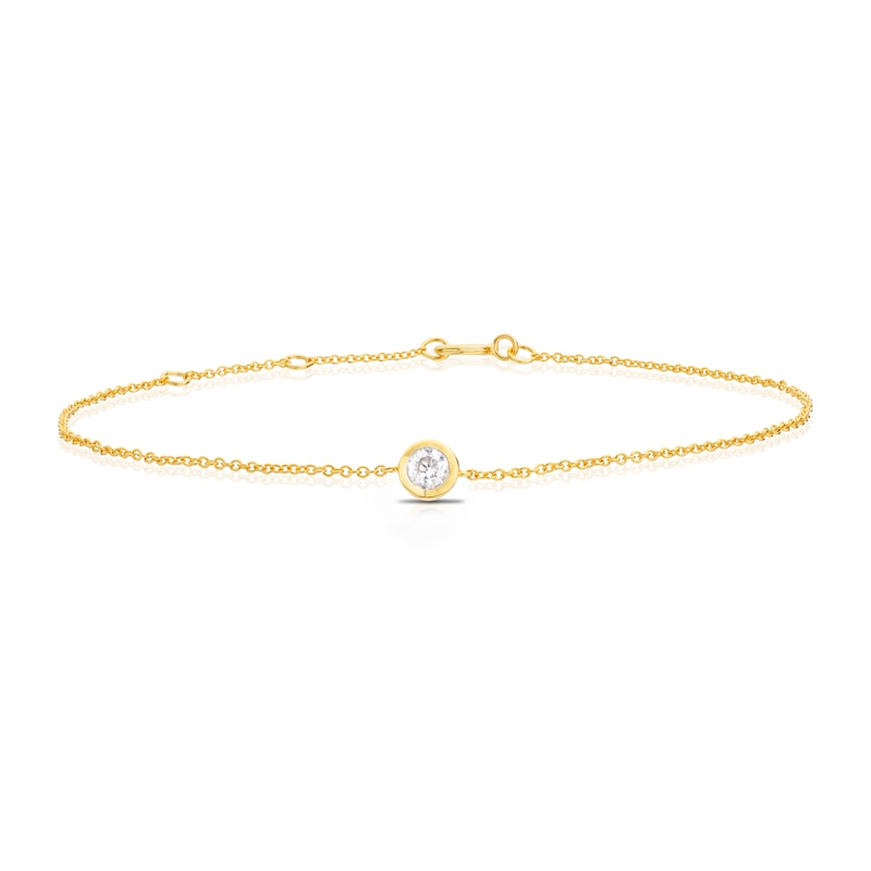Main Image 1 of Sterling Silver & 18ct Gold Plated Vermeil 0.10ct Diamond Bezel Bracelet