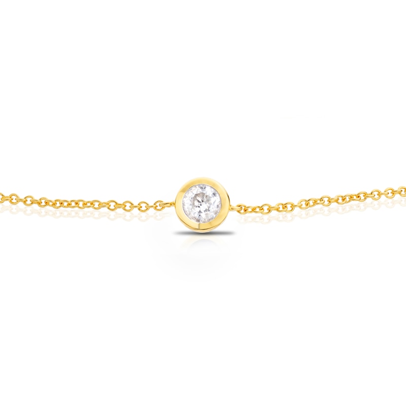 Main Image 2 of Sterling Silver & 18ct Gold Plated Vermeil 0.10ct Diamond Bezel Bracelet