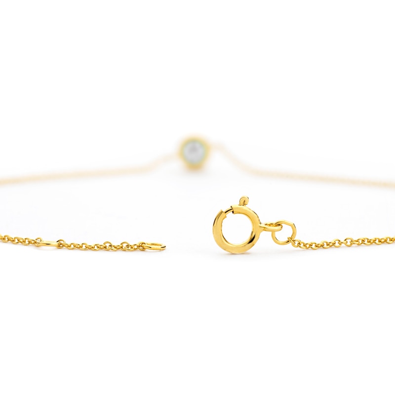 Main Image 3 of Sterling Silver & 18ct Gold Plated Vermeil 0.10ct Diamond Bezel Bracelet