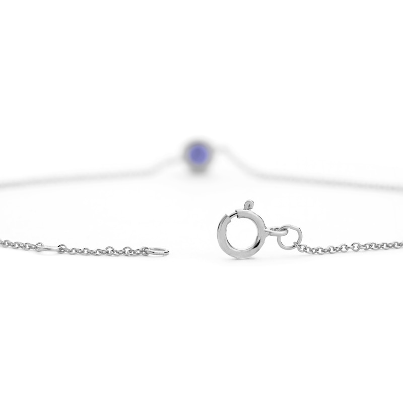 Silver Sapphire Bezel Bracelet