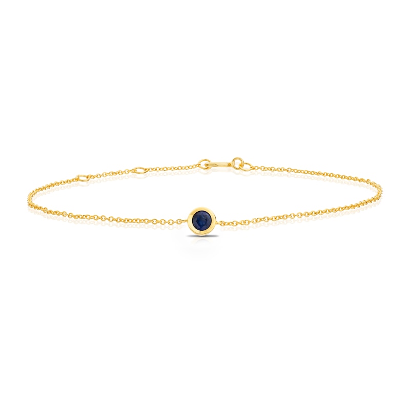 Main Image 1 of Sterling Silver & 18ct Gold Plated Vermeil Sapphire Bezel Bracelet