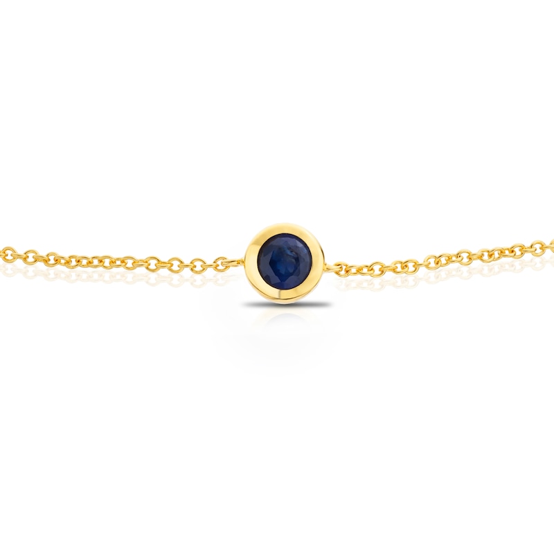 Main Image 2 of Sterling Silver & 18ct Gold Plated Vermeil Sapphire Bezel Bracelet