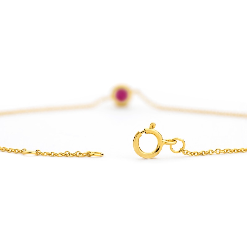 Sterling Silver & 18ct Gold Plated Vermeil Ruby Bezel Bracelet