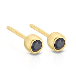 Sterling Silver & 18ct Gold Plated Vermeil Sapphire Stud Earrings