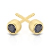 Thumbnail Image 1 of Sterling Silver & 18ct Gold Plated Vermeil Sapphire Stud Earrings